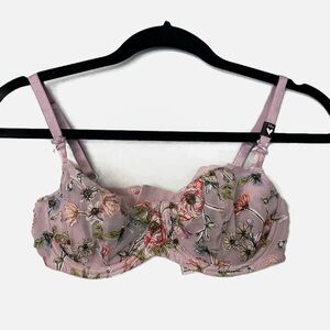 Victoria Secret Dream Angels Lilac Floral Embroidered Bra 34D New